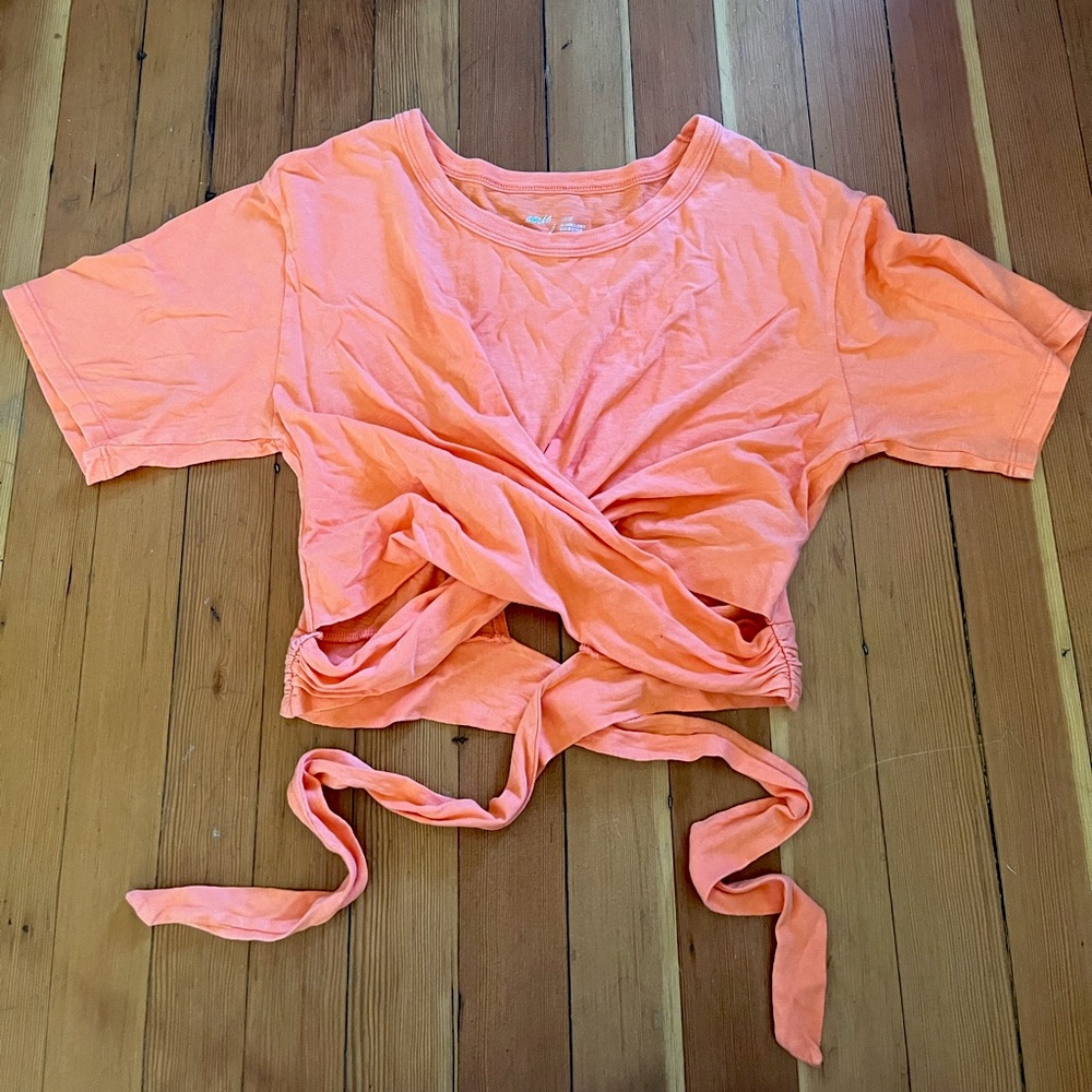 Aerie crossover tie cropped tee